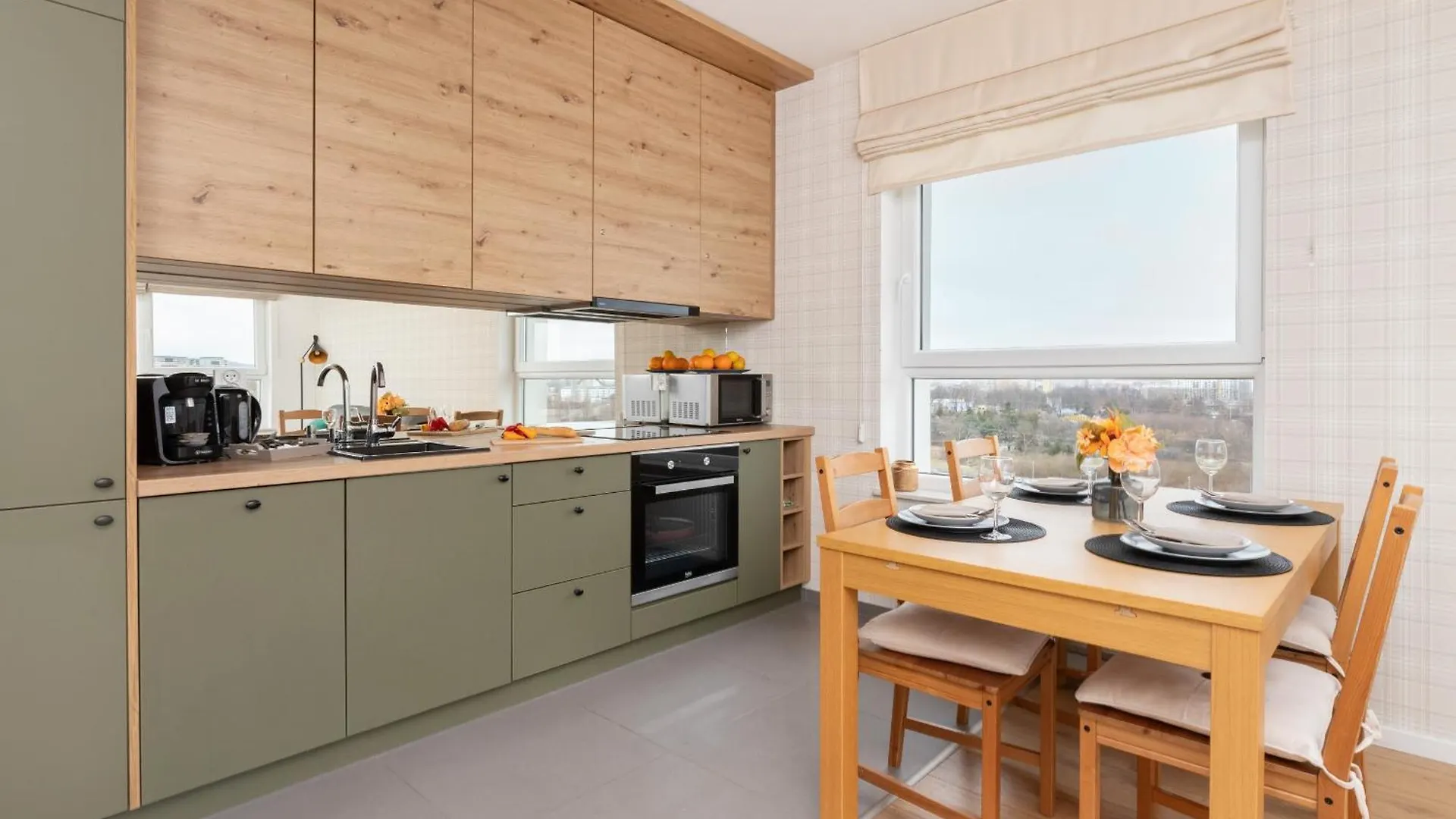 9Th Floor Green And Grey Apartment In Gdansk Brzezno With Two Bedrooms And Parking By Noclegi Renters Poland